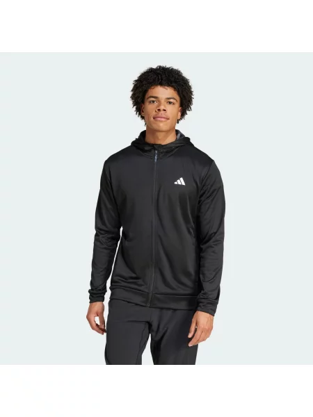 Bluza z kapturem Train Essentials Camo Full-Zip czarna