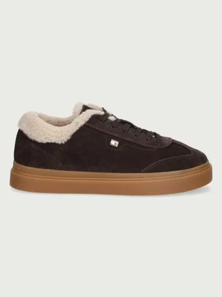 Tommy Hilfiger Sneakers Cupsole | shearling | piele întoarsă maro