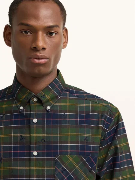 Barbour Oxfordská Košile Comfort Fit khaki oranžová červená