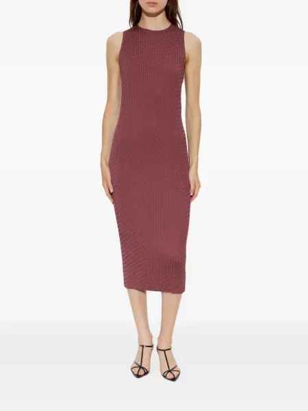 Rochie midi Issey Miyake fără mâneci roșu