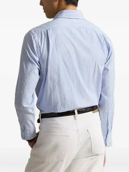 Pruhovaná košile Polo Ralph Lauren s autogramem modrá