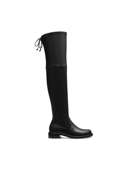 Muszkieterki Stuart Weitzman skórzane czarne