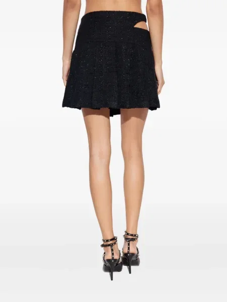 Fustă din denim Versace Jeans Couture plisată negru