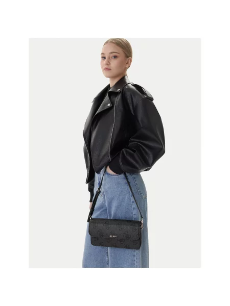 Дамска чанта Guess Sadie Сив черно