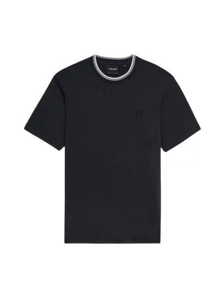 Koszulka Lyle & Scott z kołnierzem ze sznurkiem niebieska