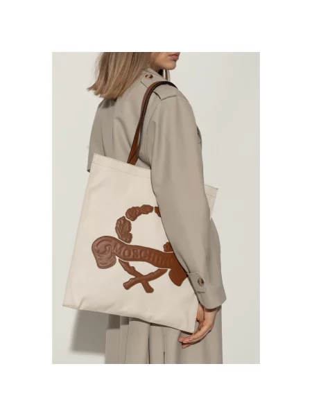 Shopperka Moschino beżowa