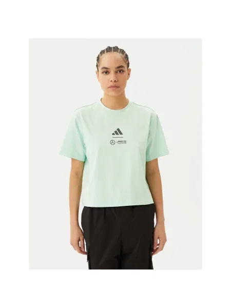 Adidas T-Shirt Mercedes AMG Petronas Formula One Team Premium Loose Fit πράσινο