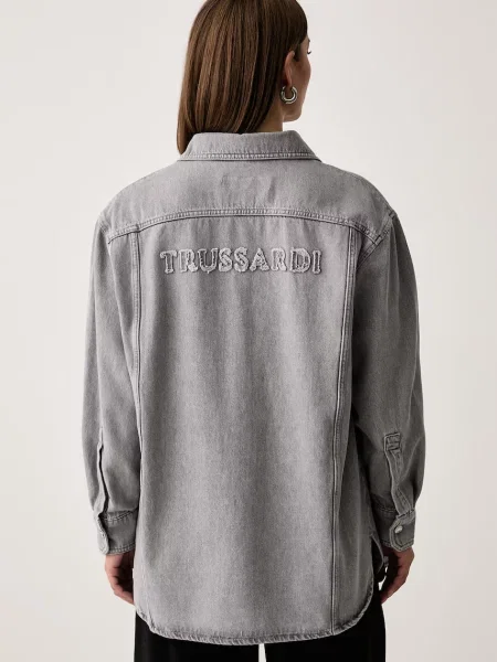 Trussardi cămașă pentru femei din denim gri