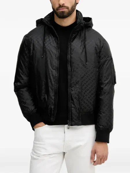 Geacă Armani Exchange cu imagine negru