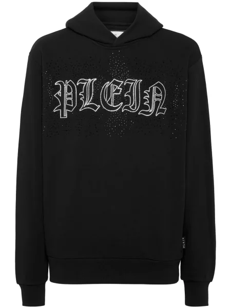 Суичър с качулка Philipp Plein с принт черно