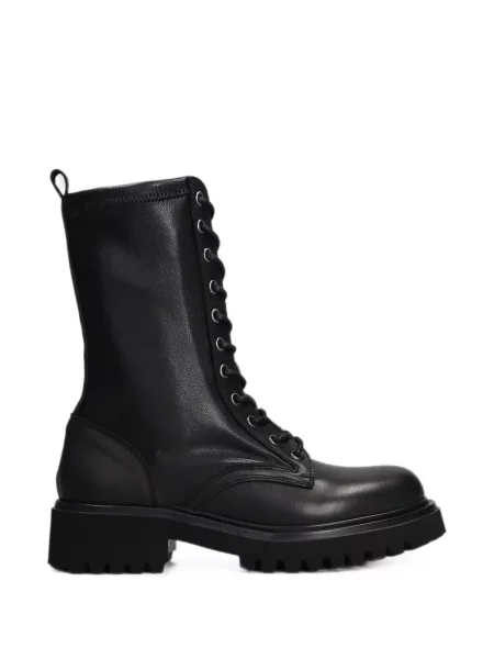 Botine Julie Dee cu șireturi din dantelă negru