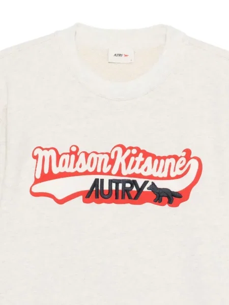 Melegítő felső Maison Kitsuné nyomtatás szürke