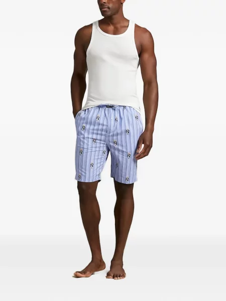 Pijamale Polo Ralph Lauren cu autograf cu dungi din piele negru