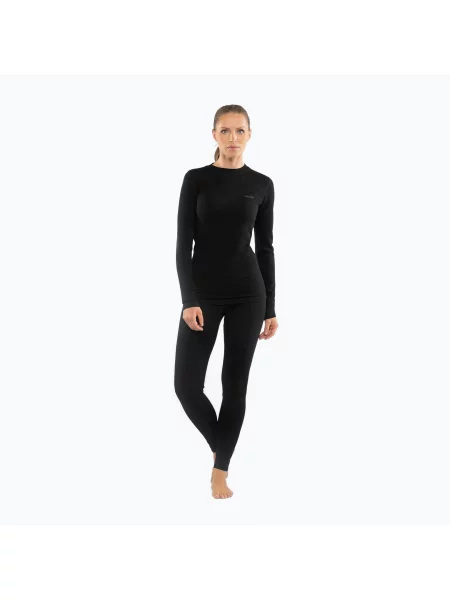 Set de lenjerie termoactivă pentru femei Viking Meriboo Base Layer black negru