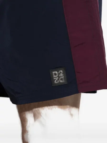 Slip de baie Dsquared2 cu dungi cu autograf albastru
