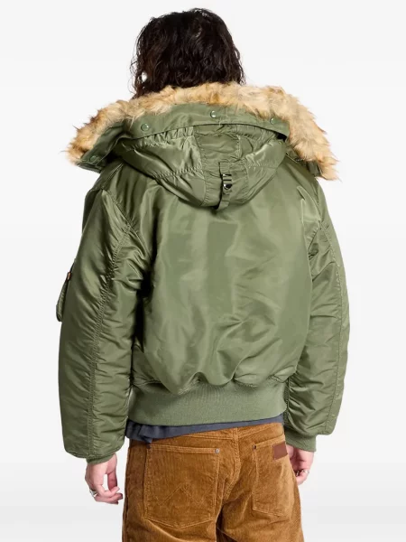 Geacă Alpha Industries cu glugă verde