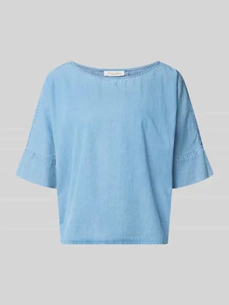 Bluzka o kroju relaxed fit z mieszanki lyocellu w denimowym wyglądzie Christian Berg Woman niebieska