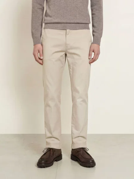 Berwich Chino Kalhoty Yretrolong Slim Fit béžová