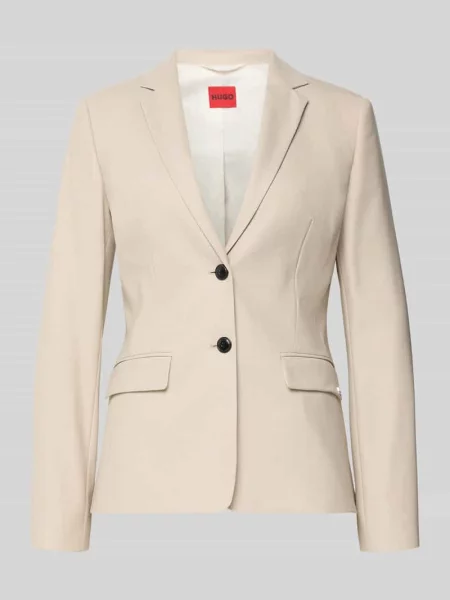 Długi żakiet o kroju slim fit z dodatkiem model ‘ADALAS’ Hugo