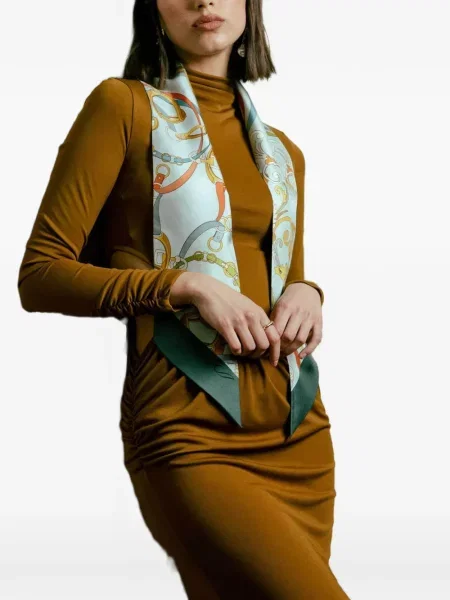 Fular Elizabetta de mătase verde