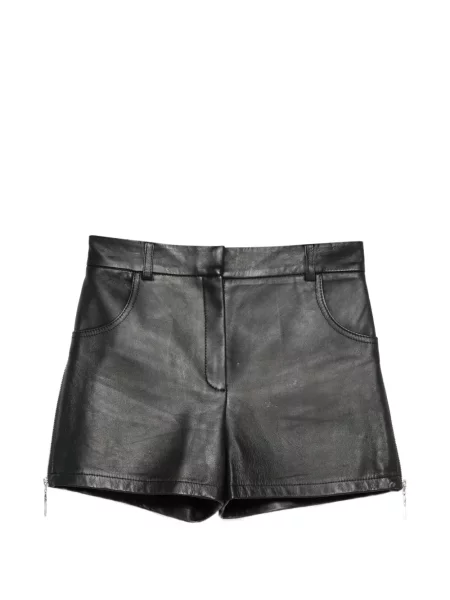 Pantaloni scurți Mitiliane Couture din piele negru