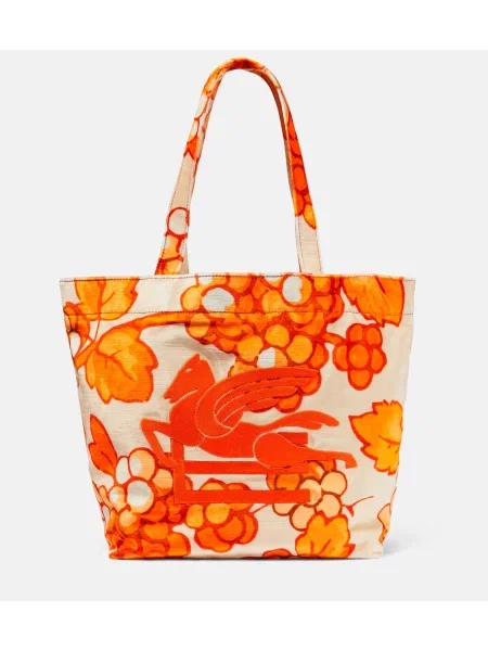 Geanta de piele Etro din piele portocaliu