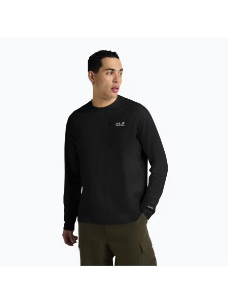 Tricou sport Jack Wolfskin cu mâneci lungi negru