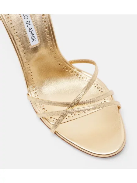 Sandale Manolo Blahnik din piele auriu