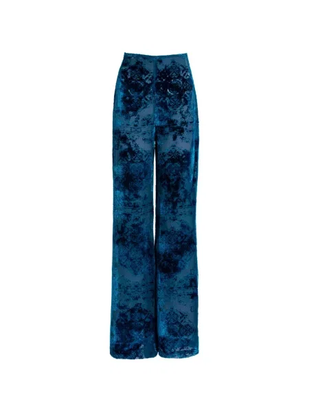 Pantaloni Silvia Tcherassi de catifea albastru
