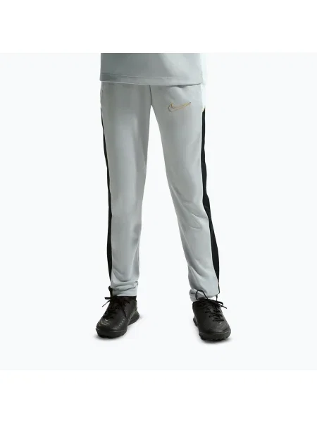 Gyerek nadrág Nike Academy Dri-Fit Jr light smoke grey/white/black/metallic gold. Méret: XL fehér