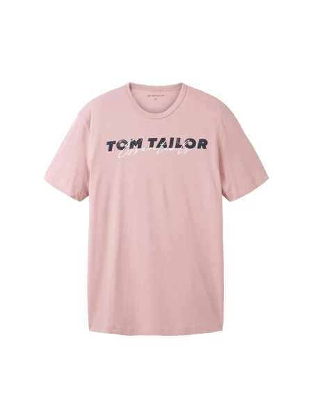 TOM TAILOR Tricou roz deschis / negru / alb