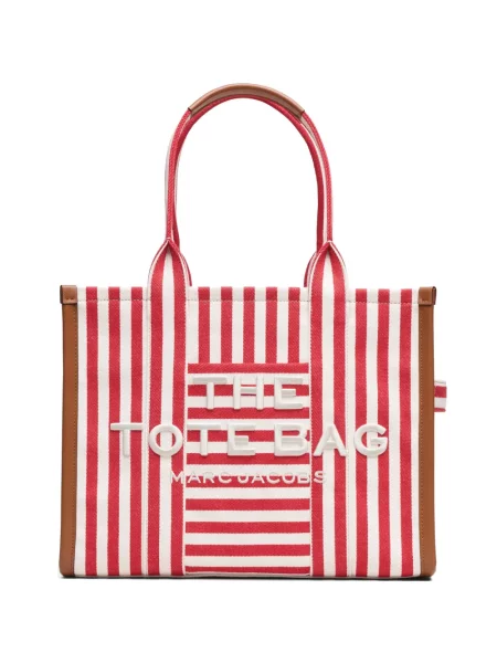 Geantă shopper Marc Jacobs cu dungi roșu