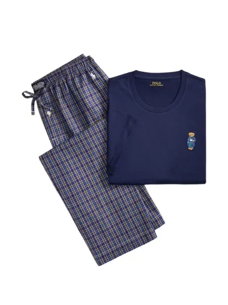 Șosete Polo Ralph Lauren cu model herringbone cu broderie plasă albastru