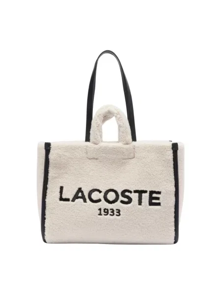 Duża torebka Lacoste beżowa