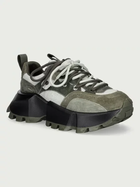 Goe sneakers pentru femei din piele întoarsă verde