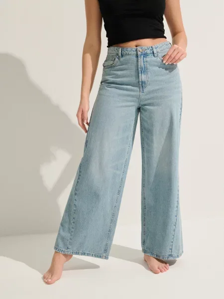 Джинси wide leg бірюзовий