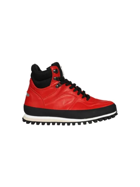 Sneakersy Spalwart sznurowane skórzane czerwone