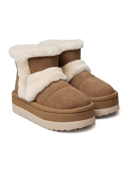 Buty do kostki Loriblu zamszowe beżowe