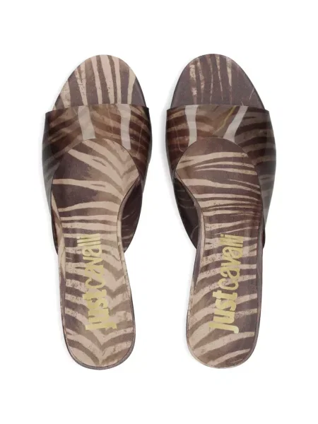 Sandale Just Cavalli cu imagine cu model zebră maro