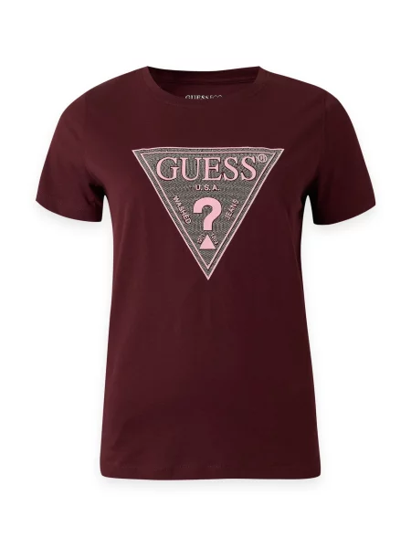 GUESS Tričko růžová / vínově červená