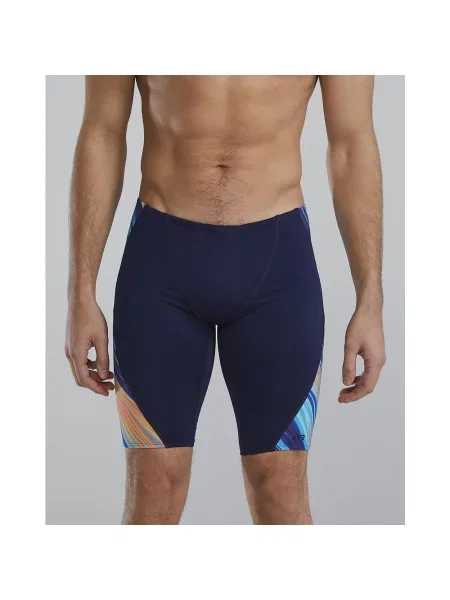 Kąpielówki TYR Durafast Elite Riptidal Jammer pomarańczowe żółte 26 niebieskie