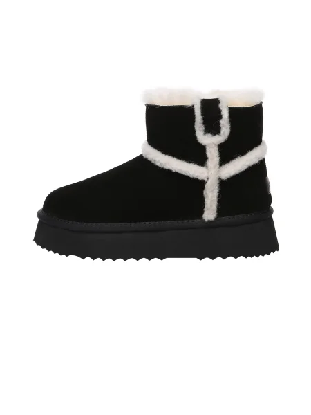 Everau Škornji Barren črna / volneno bela