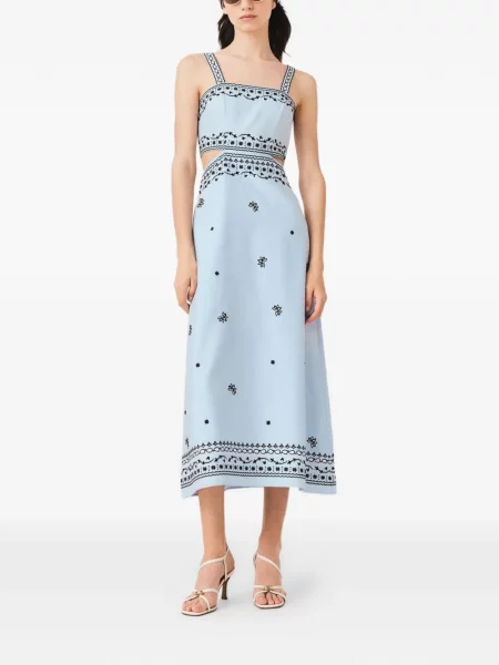 Rochie midi Maje cu model floral albastru