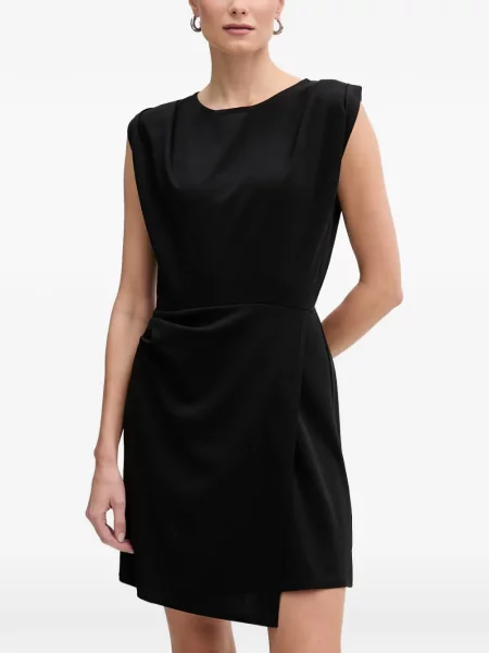 Rochie mini Morgan fără mâneci drapată negru