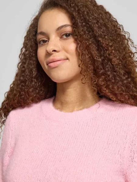 Sweter z dzianiny w kroju regular fit z dodatkiem wełny Model STARLA' Only różowy