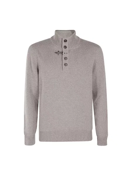 Golf golf Fay wełniany z długim rękawem szary