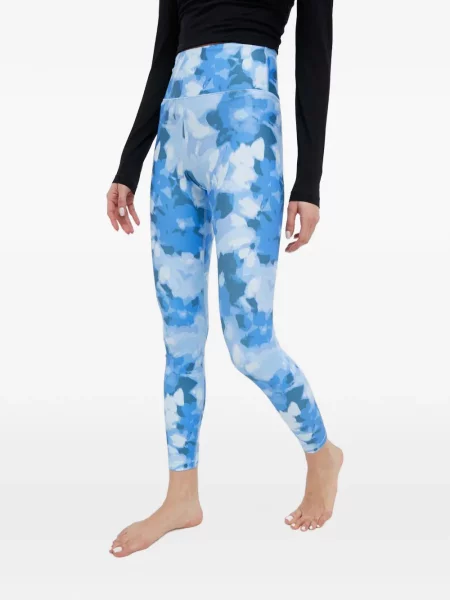 Leggings Casall cu model floral cu imagine albastru