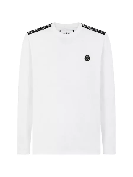 Lung tricou Philipp Plein cu autograf alb