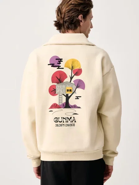 Napapijri hanorac oversized pentru bărbați cu Tenri bej