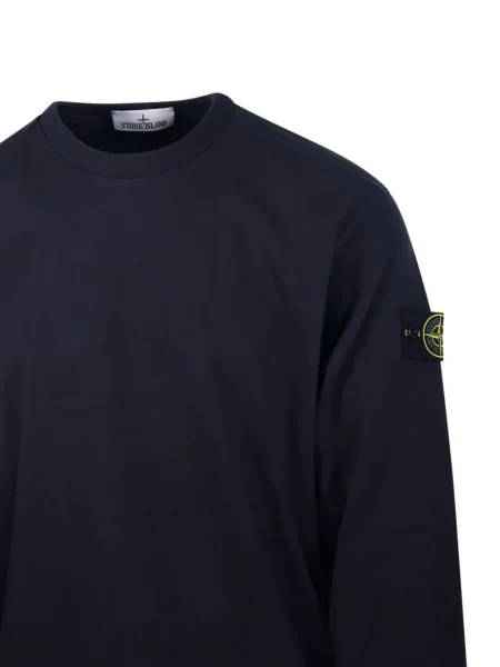 Hanorac crewneck Stone Island cu strasuri albastru